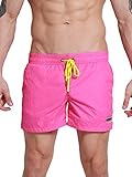 Neleus Men's Dry Fit Athletic Shorts with Elastic Waist,802# Rose Red,USA M,Tag XL