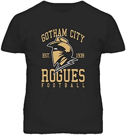 BrooklynSteez Men's Gotham City Rogues Football T Shirt Large Black