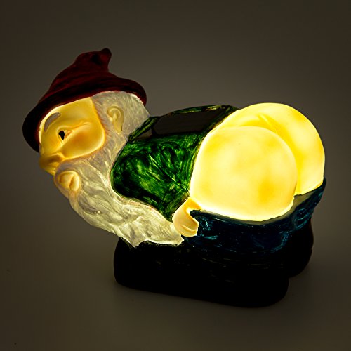 Solar Mooning Gnome - Light Up Butt Garden Gnome by GreenLighting Tools & Home Improvement, Lighting & Ceiling Fans, Outdoor Lighting, Landscape Lighting, Figurine Lights