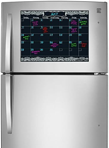 Mandala Claendar 2018 Large Magnetic Calendar 16" x 12" Monthly Refrigerator Planner for Kitchen Fridge Blackboard Chalkboard Calendar by Straight Chalk(Black)
