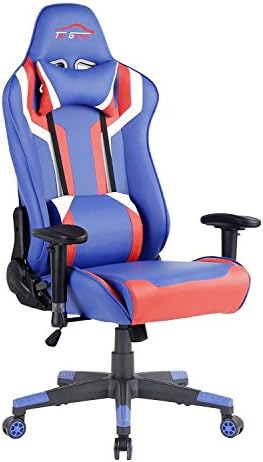 Top Gamer Gaming Chair PC Computer Game Chairs for Video Game (Blue/Red/White,2)