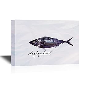 Seafood Canvas Wall Art - Sea Fish - Gallery Wrap Modern Home Art | Ready to Hang - 12x18 inches