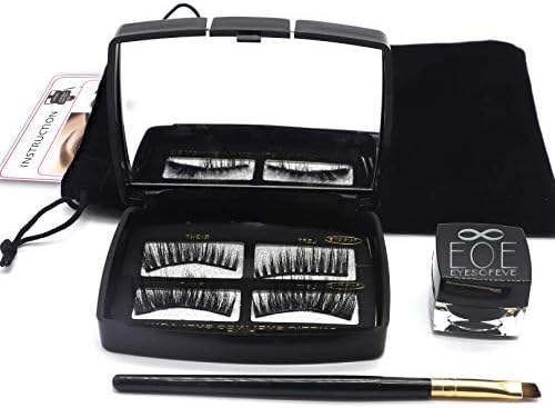 Magnetic Eyelashes Magnetic Eyeliner Gel 2019 LashLiner kit with Brush and Mirror. Lashes are natural looking, no glue reusable eyelashes Easy application