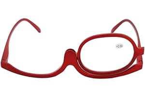 2-in-1 Makeup Glasses with Magnifying Lens | Flip-Up Magnifying Eyeglasses for Makeup & Reading | Lightweight PC Frame, Porta
