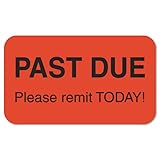 Medical Labels for Past Due, 7/8 x 1-1/2, Orange, 250/Roll