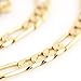 FOLLOWMOON Cool 18K Gold Plated Figaro Link Necklace Chain (24)