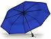 Procella Windproof Travel Umbrella - Small Collapsible and Lightweight - Large Cover when Open - Best for Kids Mens Womens (Double Canopy, Royal Blue)