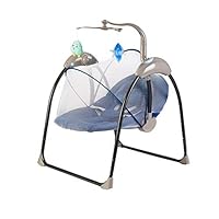 HOMESROP Electric Big Space Baby Crib Cradle Infant Rocker Auto-Swing Baby Sleep Bed，Remote Remote Five-Speed Shaking and Three-Speed Timing Function，Send Mosquito Net (Color : Blue)