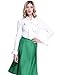 PrettyGuide Women Stand-Up Collar Lotus Ruffle Shirts Blouse Bow White US M