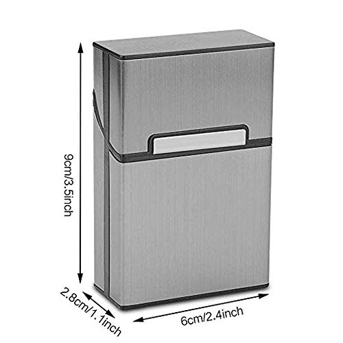 SITAKE 3 Pcs Metal Cigarette Box/Case (20 Capacities) - Cigarette Cigar Protective Cover Box - Brushed Aluminum Cigarette Case, Hard Box with Solid Magnetic Flip Top Closure (3 Colors, for Men) - Thumbnail 2