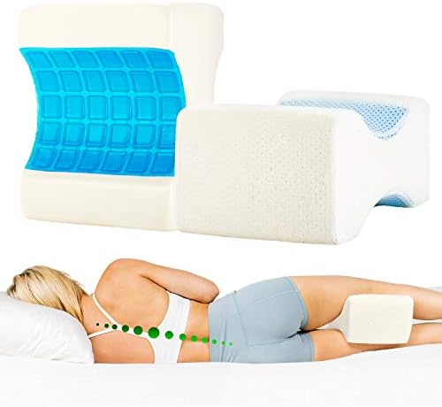 SZWORLDS Cooling Knee Pillow for Side Sleeper Leg Pillows Positioner Support Cushion for Sciatica Pain,Back Pain and Arthritis Pain Relief