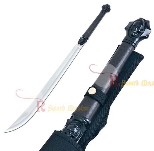 Swordmaster - 33" Demon Combat Ready Skull Broad Saber Ninja Sword with Shealth Brand New