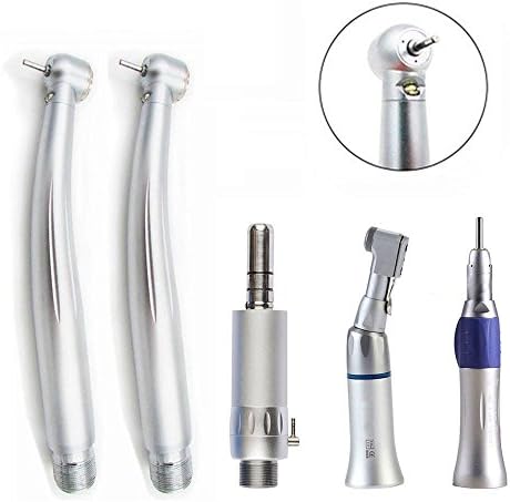 Max Style High Speed Hand Tools with LED Light, EX 203C Set Low Speed Air Motor Contra Angle 2Holes