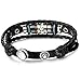 Besteel Vintage Genuine Leather Bracelet for Men CZ Brown Adjustable Bangle Braided Bracelet, Black Bracelet