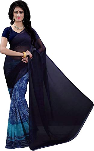 Chiffon Saree with Blouse Piece (Free Size)