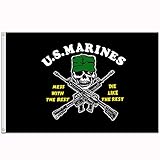 Black American USMC Flag U.S. Marines Corp Mess with The Best Die Like The Rest 3x5 Feet Polyester USA Decorative Custom Flag and Banner