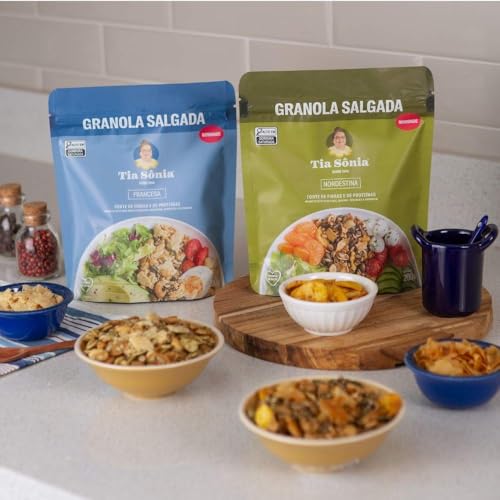 Tia Sônia, Granola Salgada Francesa Parmesão Castanhas Kit 200g cada Tia Sônia Artesanal Sem Glúten