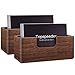 Wood Business Card Display Holder, Professional Brown Walnut Cards Case for Desk Desktop Single Compartment Wooden Name Card Stand for Tables Organizer Index Card Filing (2 Pack)