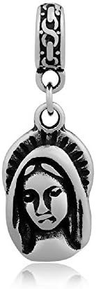Stainless Steel Dangling "Virgin Mary" Charm Bead 313