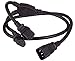 CableLeader 36 inches (3ft) IEC320 C14 to Dual C13 Power Extension Cord Splitter, 16 AWG, SJT, 13A/250V, UPS Server Y Splitter, Y Cable, UL Listed, Black