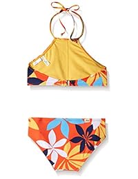 Hobie - Conjunto de bikini de cuello alto y corbata lateral para niñas grandes