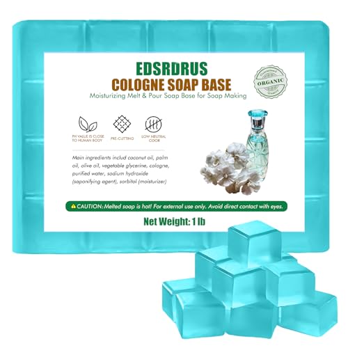 EDSRDRUS 1lb Scent Soap Base DIY Handmade with Cologne & Coconut Oil, Moisturizing Melt and Pour Soap Base