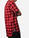 LILBETTER Mens Hip Hop Hiphop Streetwear Tops Side Zipper Plaid Swag Tshirt Style (Red,XL)