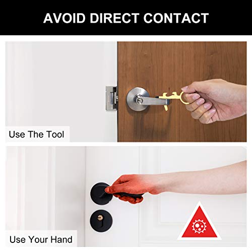 NoTouch Door Opener Tool Kit, Contactless Brass Clean Key for Button