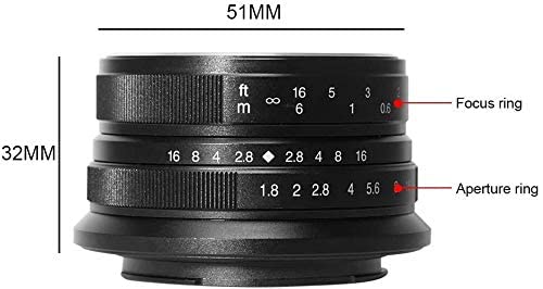 7artisans 25mm F1.8 APS-C Frame Manual Focus Prime Fixed Lens for Canon EOS-M Mount M1 M2 M3 M5 M6 M10 M50 M100 (Black)
