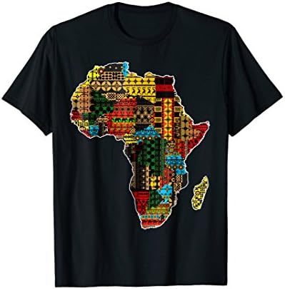 African pride traditional ethnic pattern Africa map t-shirt
