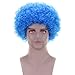 Fluffy Afro Synthetic Clown Wig for Men Women Cosplay Anime Party Christmas Halloween Fancy Funny Wigs (Blue)