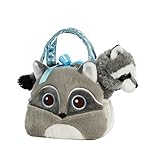 Aurora World Fancy Pals Pet Carrier Bright Eyes Raccoon Plush