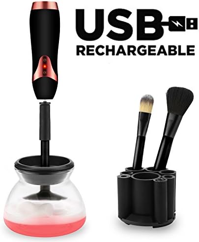 Molero Electric Makeup Brush Cleaner USB Rechargeable Machine - Auto Professional Washing Cosmetic Tool, Suit for Most Size of Makeup Brushes (black)