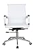 Classic Replica mid back office chair white Pleather - stabilizing swivel bar and knee tilt with tensioner knob. Sold in a (PACK of 2) chairs with FREE shipping. SAVE 18% buying 2!!!