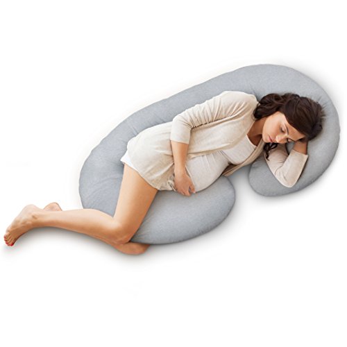 PharMeDoc Pregnancy Pillow with Jersey Cover, C Shaped Full Body Pillow