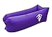 FS Inflatable Air Lounger with Carrying Bag, Securing Stakes, and Adjustable Size Perfect for Festivals, Camping, Hiking, Travel, Parties, Beaches, and Pools - Purple