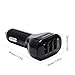 KMASHI Quick Charge 2.0 USB Portable Car Charger, 3-Port 39W Fast Car Charger Adapter for Samsung Galaxy S7 S6 Edge Note 6 Nexus 6 iPhone 6S Plus (Jet Black)