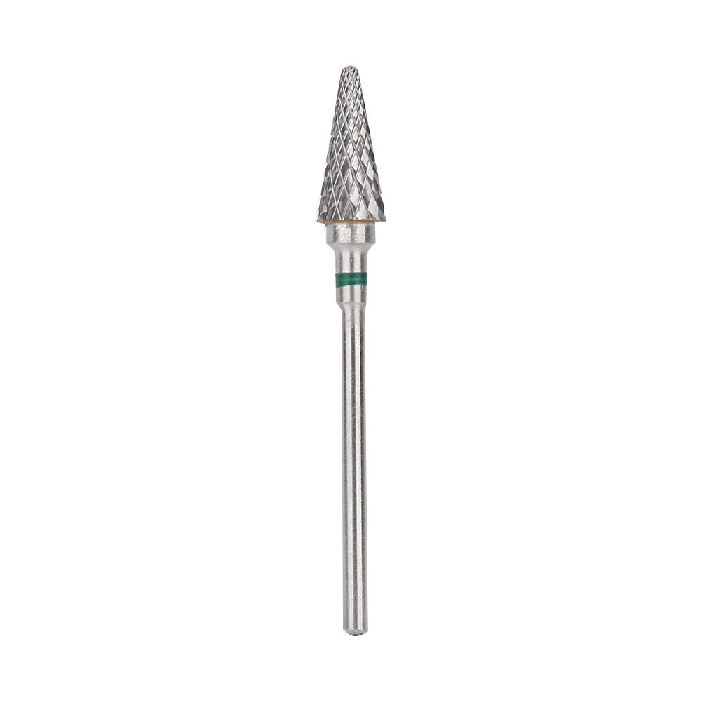 Nail Drill Bits Tungsten Steel Nail Drill Attachment Diamond Cutter for Pedicure Manicure Removal Gel Acrylic Cuticle (green label)