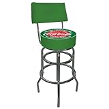 Coca-Cola Red and Green Padded Swivel Bar Stool with Back