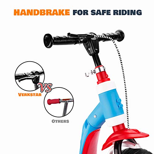 Verkstar Kick Scooter for Kids Toddlers Girls Boys, 2 in 1 Kids Scooter with Handbrake, Adjustable Handle, Extra-Wide Deck, The Latest Outdoor Toys for Kids Activities (Red & Blue) - Thumbnail 3