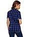 Zeagoo Women Summer Short Sleeve Boyfriend Plaid Button Down Shirts
