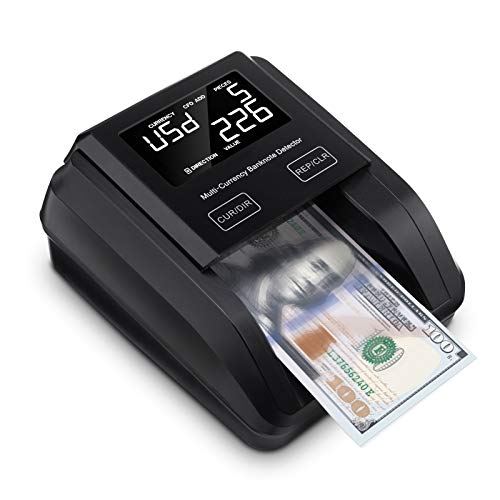 MUNBYN Portable Counterfeit Bill Detector Machine, Value Counting, 4