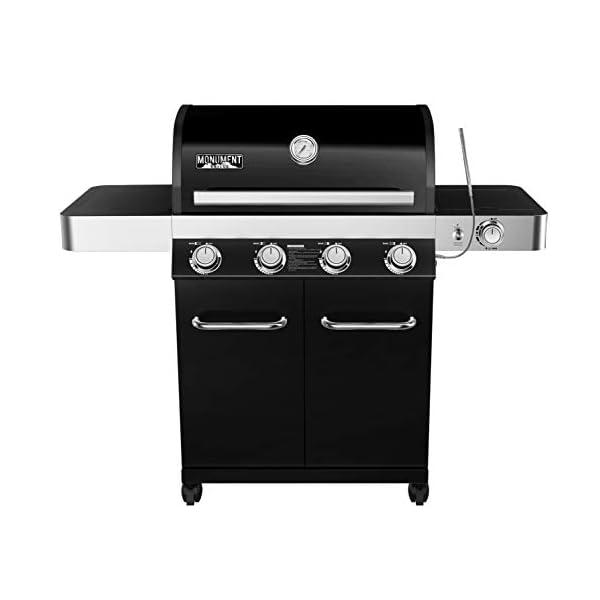 4-Burner-Propane-Gas-Grill-BlackLED-ControlsSide-BurnerUSB-Light