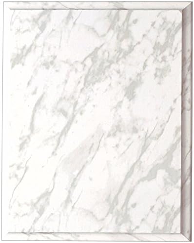 White Marble Finish Composite Wood Plaque, 12 by 15-inch