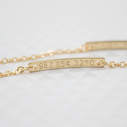 Baby Name Bar id Bracelet Baby Gift Personalized gift 16k Gold Plated