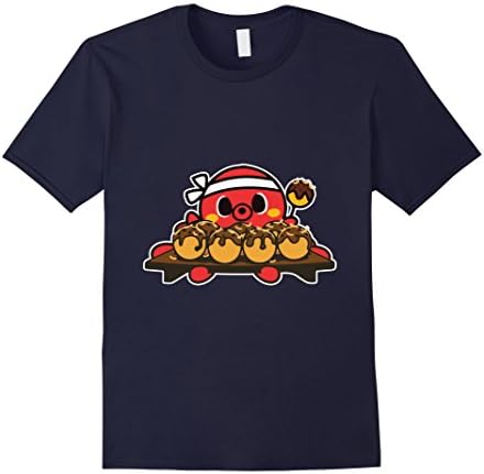 Mens Octopus Cooking Japanese Takoyaki T-shirt Large Navy