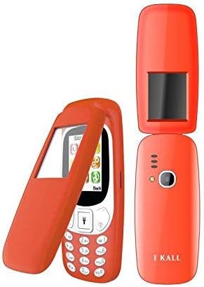 IKALL K3312 Red Dual Sim Flip Mobile with Vibration Feature, 800 mAh Battery Capacity