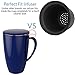 CoBak Tea Infuser Mug with Lid - 12oz Loose Leaf Tea Cup with Infuser, Heat-Resistant Black Walnut Handle, Fresh Hot or Cold Blends, Cute and Portable Home, Office Use, Ultra-Fine Steeper, Flat Black