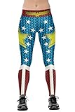 COCOLEGGINGS Women's Digital Print Stretchy Ankle Elastic Tights Leggings