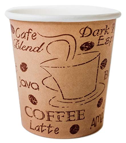 Disposable Espresso Coffee Cups - 4 Ounce - Café Design to Go Hot Cup - The Perfect Gift for the Espresso Lover in Your Life - 200 count